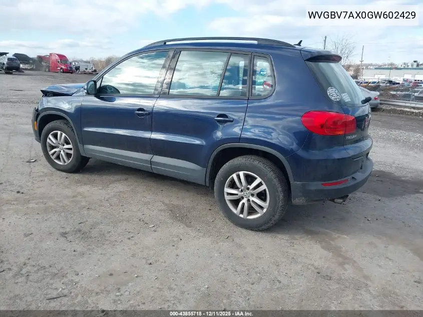 WVGBV7AX0GW602429 2016 Volkswagen Tiguan S