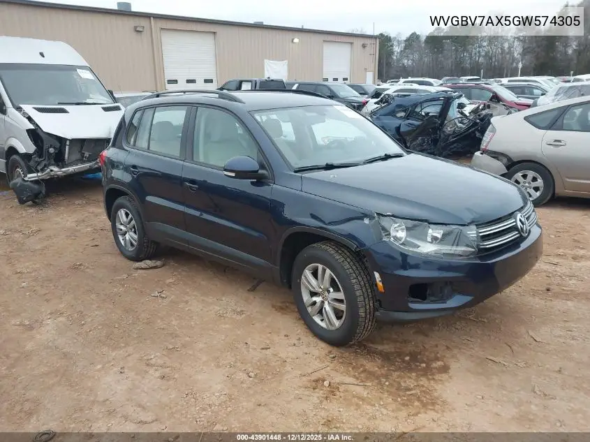 WVGBV7AX5GW574305 2016 Volkswagen Tiguan S