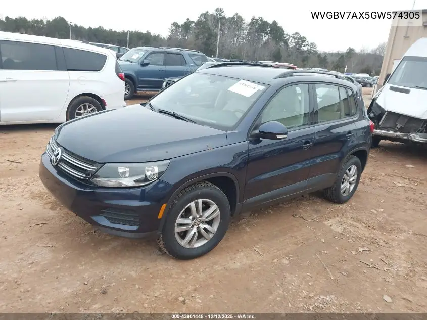 WVGBV7AX5GW574305 2016 Volkswagen Tiguan S