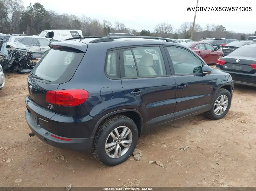 WVGBV7AX5GW574305 2016 Volkswagen Tiguan S