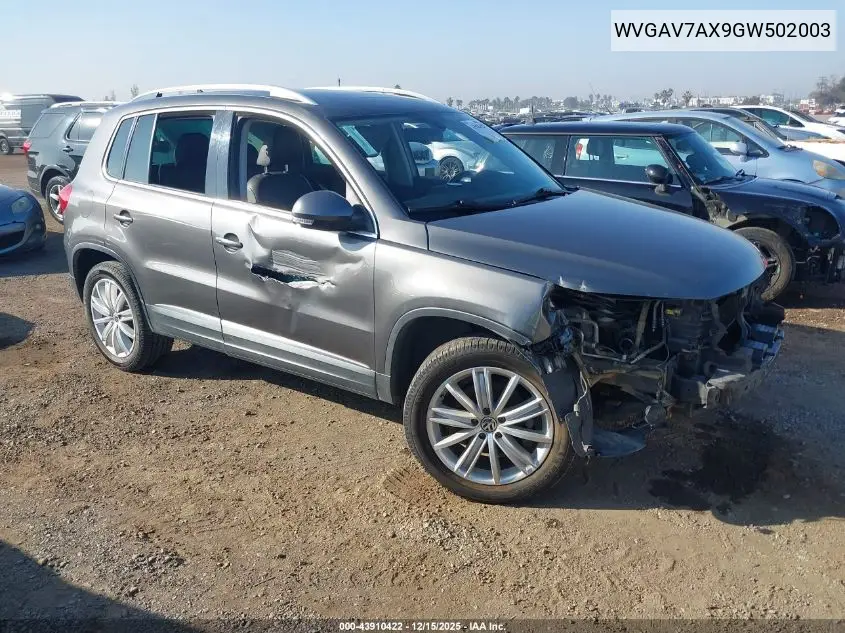 WVGAV7AX9GW502003 2016 Volkswagen Tiguan Se