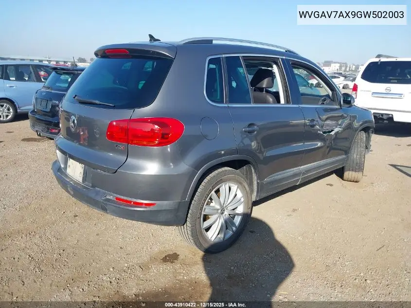 WVGAV7AX9GW502003 2016 Volkswagen Tiguan Se