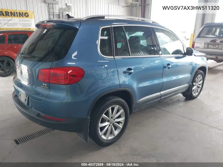 WVGSV7AX3HW511320 2017 Volkswagen Tiguan 2.0T Wolfsburg Edition