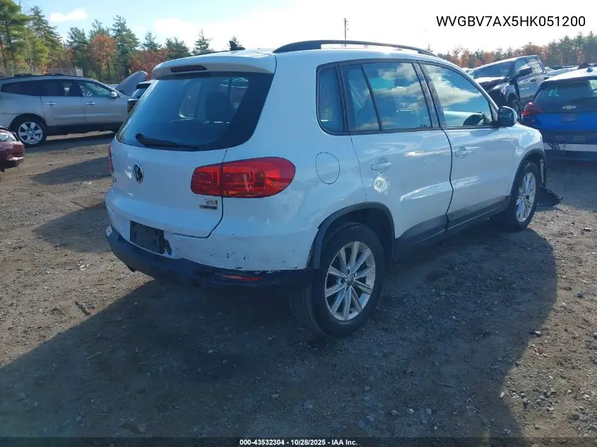 WVGBV7AX5HK051200 2017 Volkswagen Tiguan 2.0T/2.0T S