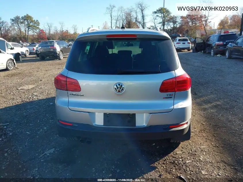 WVGSV7AX9HK020953 2017 Volkswagen Tiguan 2.0T Wolfsburg Edition