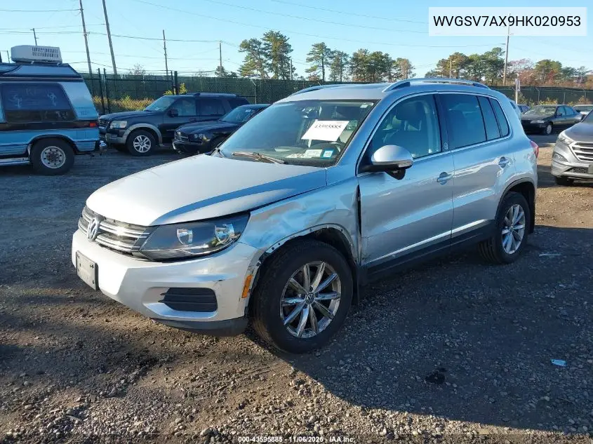 WVGSV7AX9HK020953 2017 Volkswagen Tiguan 2.0T Wolfsburg Edition