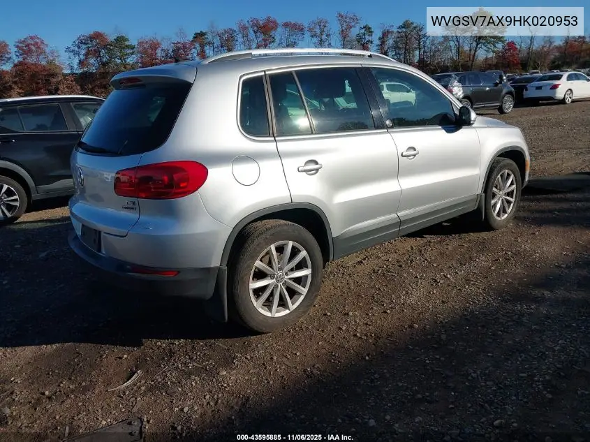 WVGSV7AX9HK020953 2017 Volkswagen Tiguan 2.0T Wolfsburg Edition