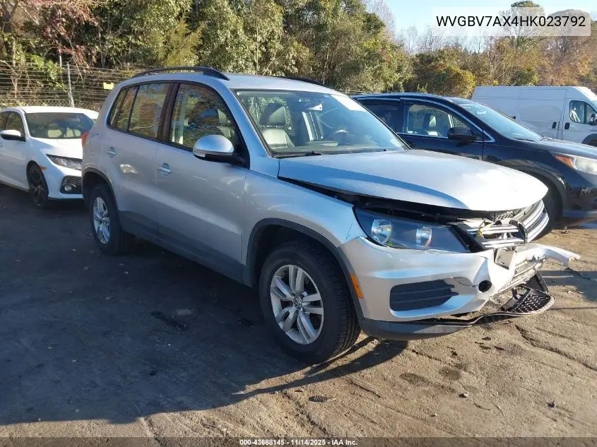 WVGBV7AX4HK023792 2017 Volkswagen Tiguan 2.0T/2.0T S
