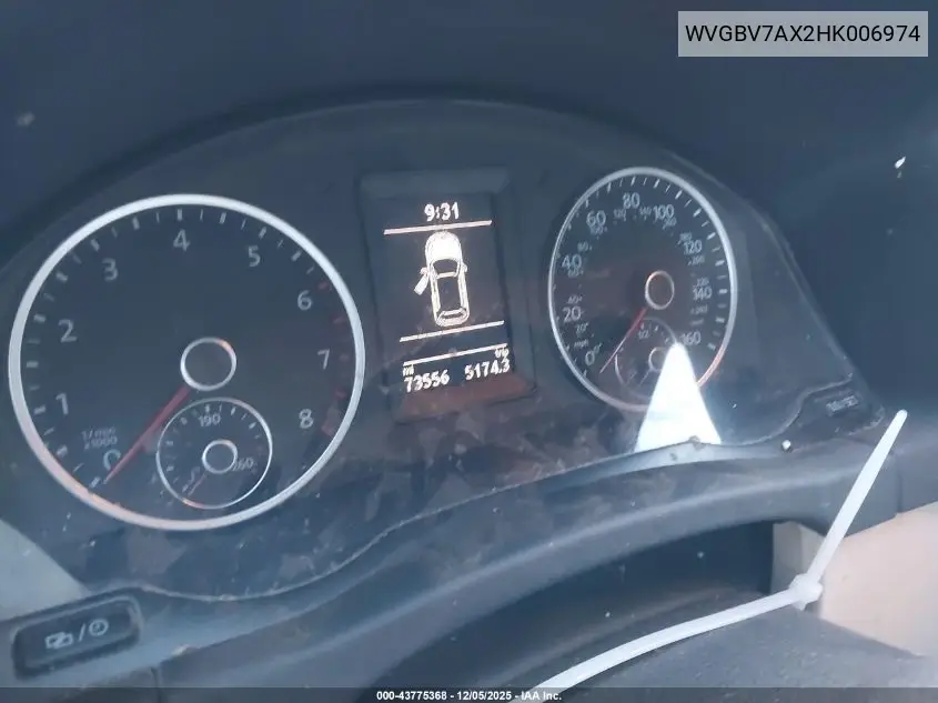 WVGBV7AX2HK006974 2017 Volkswagen Tiguan 2.0T/2.0T S