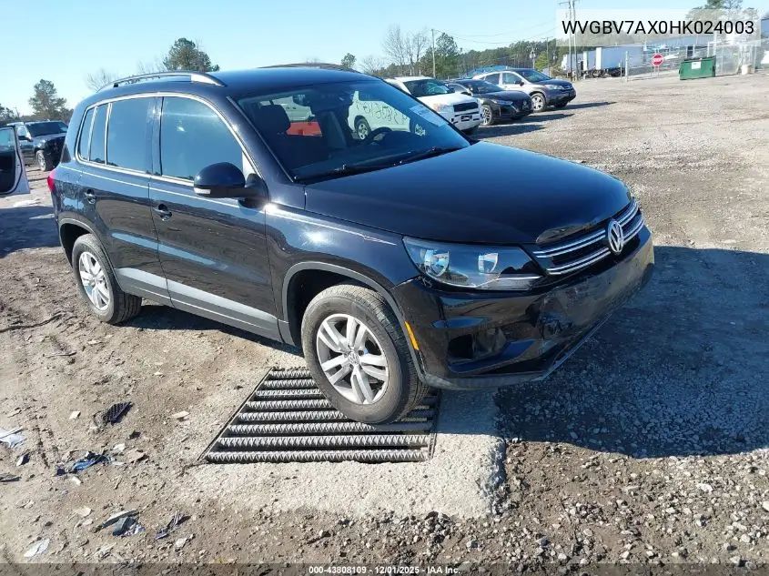WVGBV7AX0HK024003 2017 Volkswagen Tiguan 2.0T/2.0T S