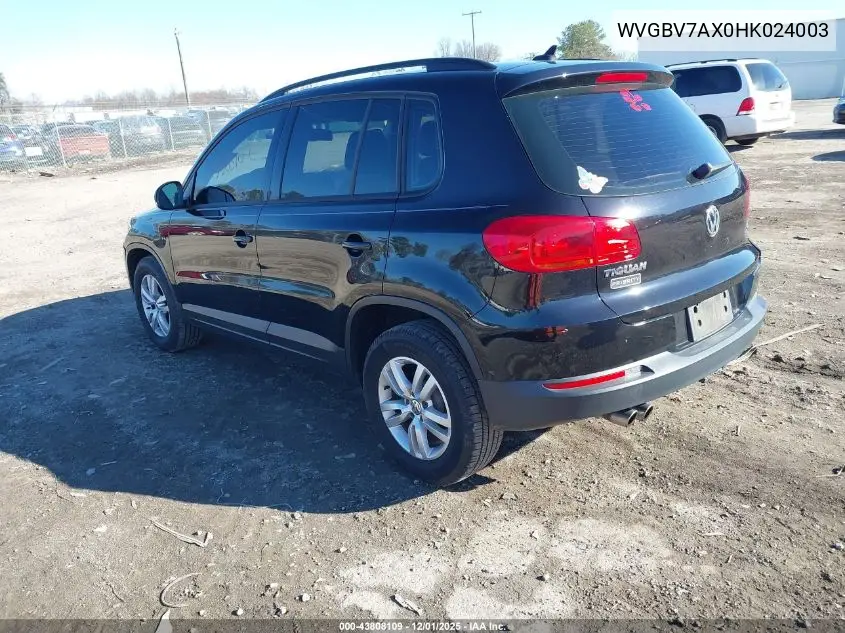 WVGBV7AX0HK024003 2017 Volkswagen Tiguan 2.0T/2.0T S