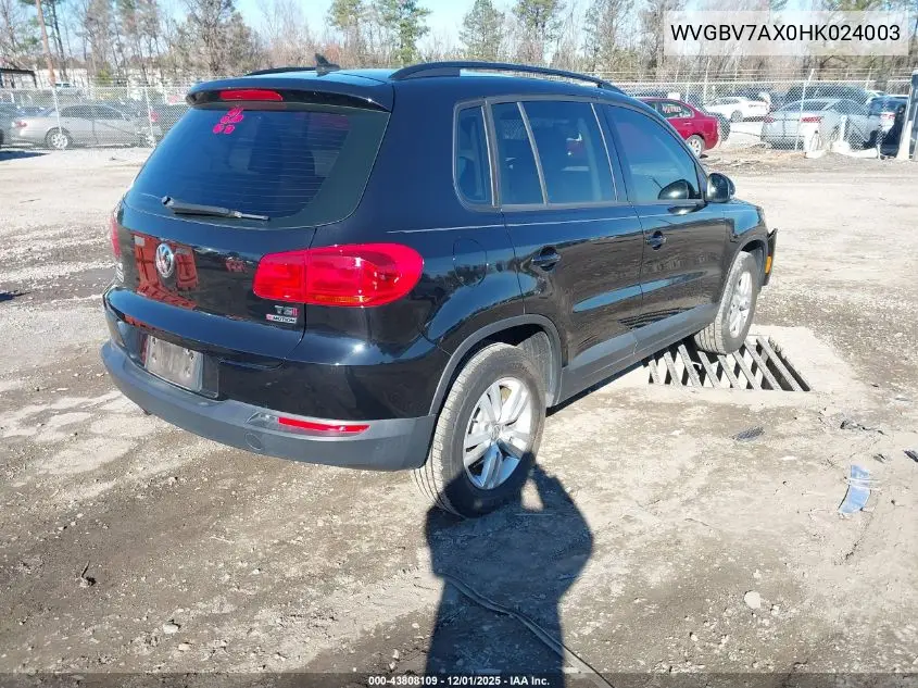 WVGBV7AX0HK024003 2017 Volkswagen Tiguan 2.0T/2.0T S