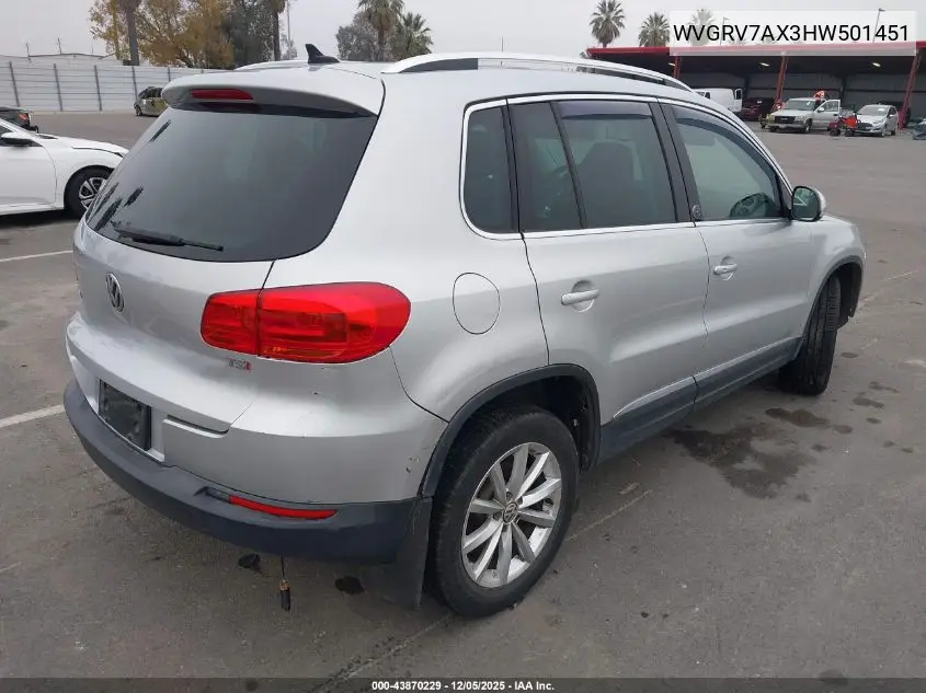 WVGRV7AX3HW501451 2017 Volkswagen Tiguan 2.0T Wolfsburg Edition