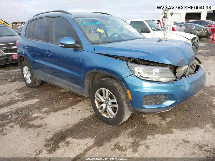 WVGAV7AXXHK004093 2017 Volkswagen Tiguan 2.0T S