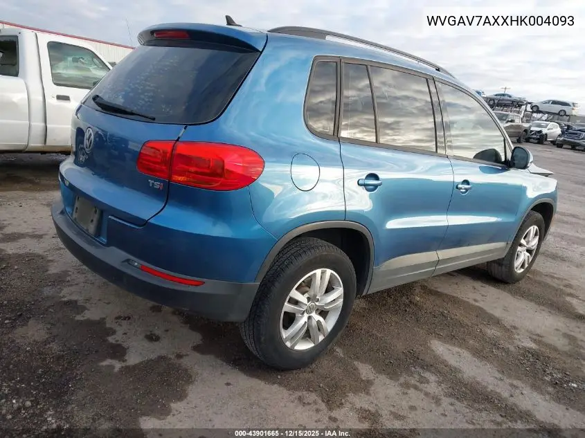 WVGAV7AXXHK004093 2017 Volkswagen Tiguan 2.0T S