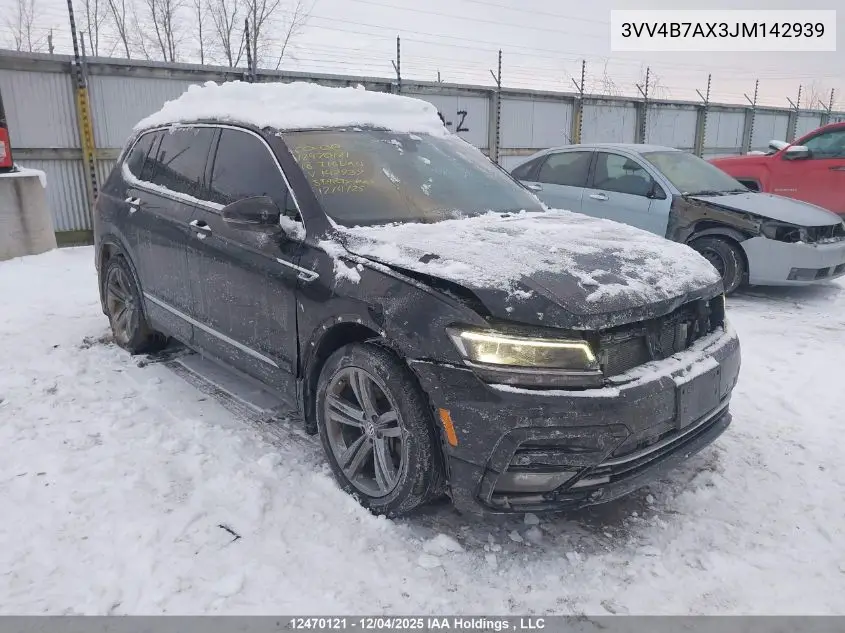 3VV4B7AX3JM142939 2018 Volkswagen Tiguan Highline