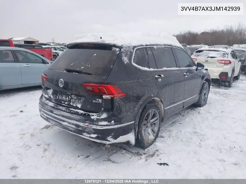 3VV4B7AX3JM142939 2018 Volkswagen Tiguan Highline