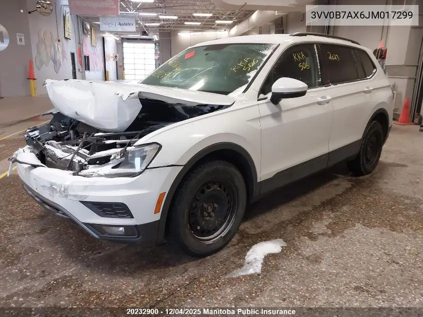 3VV0B7AX6JM017299 2018 Volkswagen Tiguan 2.0 Tsi