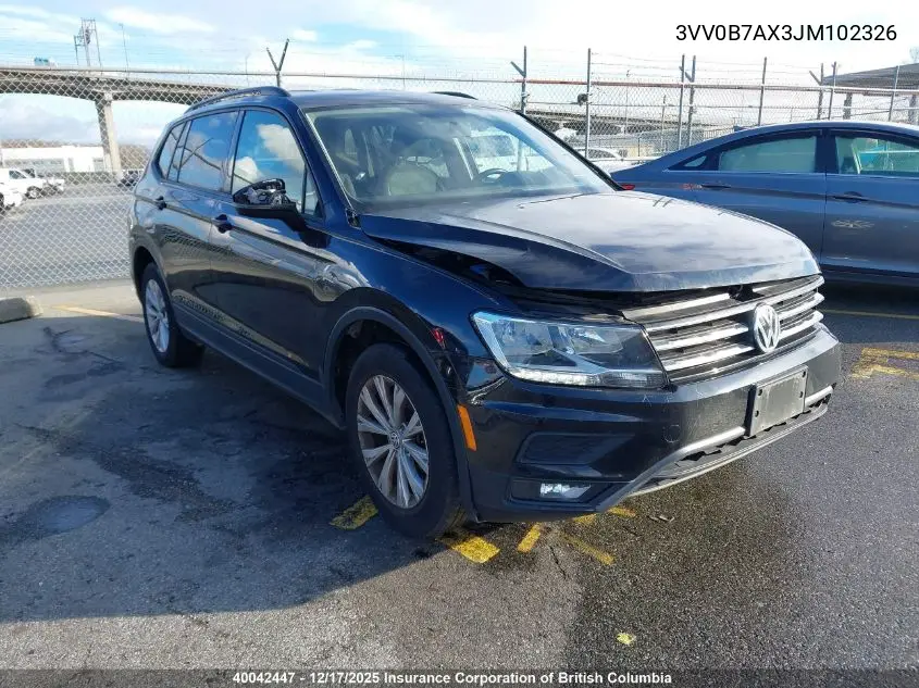 3VV0B7AX3JM102326 2018 Volkswagen Tiguan S