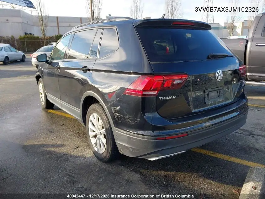 3VV0B7AX3JM102326 2018 Volkswagen Tiguan S