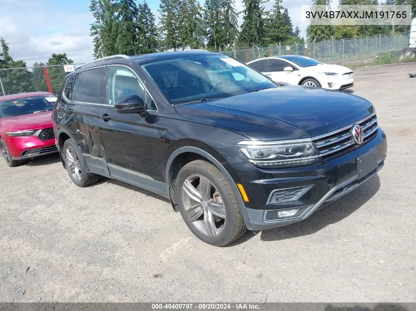 3VV4B7AXXJM191765 2018 Volkswagen Tiguan 2.0T Sel Premium