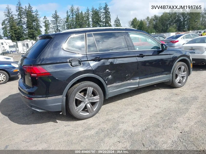 3VV4B7AXXJM191765 2018 Volkswagen Tiguan 2.0T Sel Premium