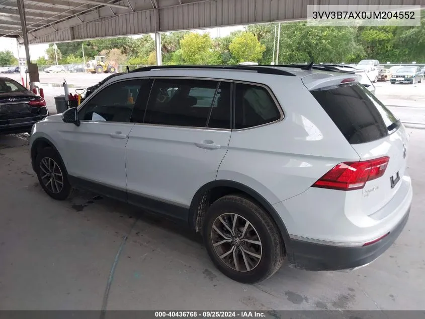 3VV3B7AX0JM204552 2018 Volkswagen Tiguan 2.0T Se/2.0T Sel