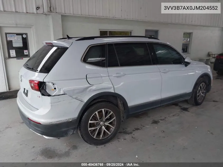 3VV3B7AX0JM204552 2018 Volkswagen Tiguan 2.0T Se/2.0T Sel