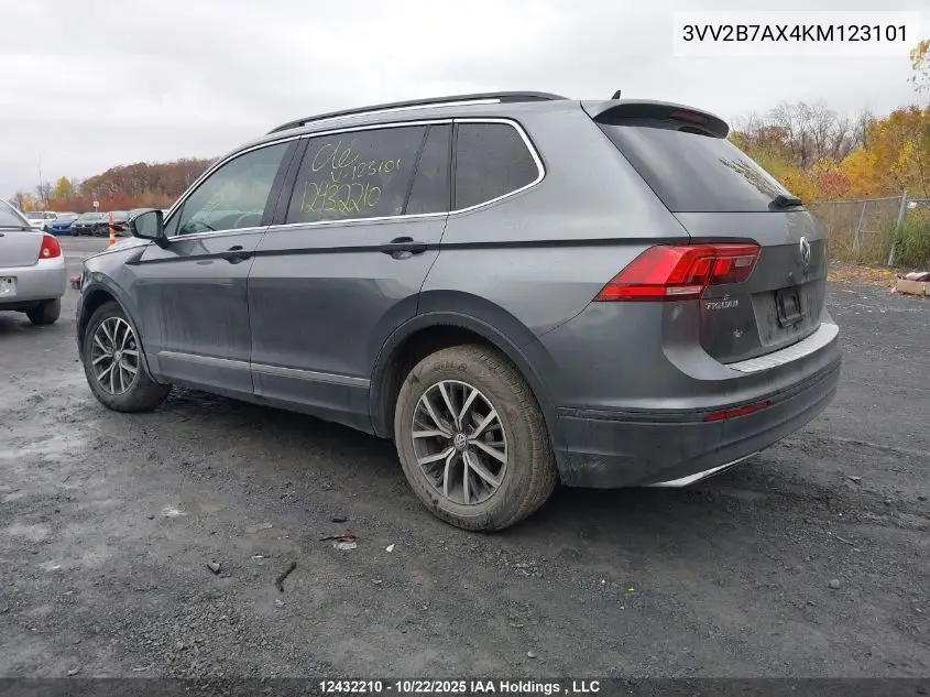 3VV2B7AX4KM123101 2019 Volkswagen Tiguan Comfortline