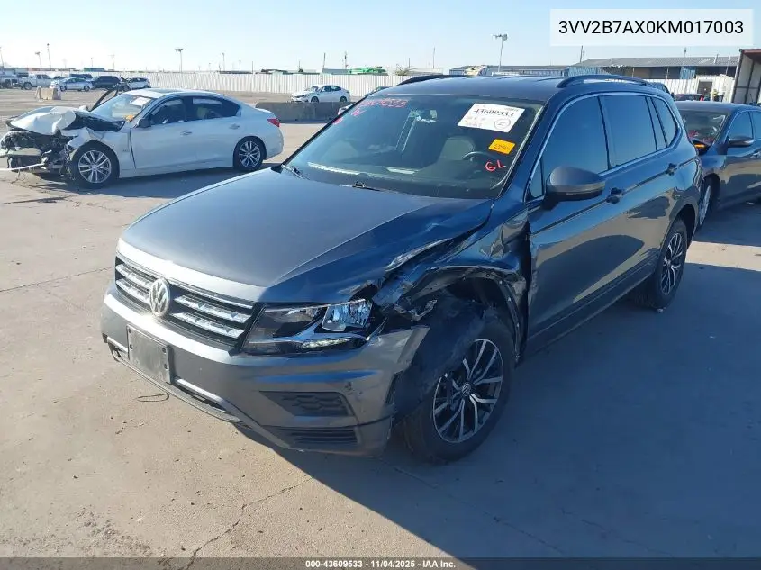 3VV2B7AX0KM017003 2019 Volkswagen Tiguan 2.0T Se/2.0T Sel/2.0T Sel R-Line/2.0T Sel R-Line Black