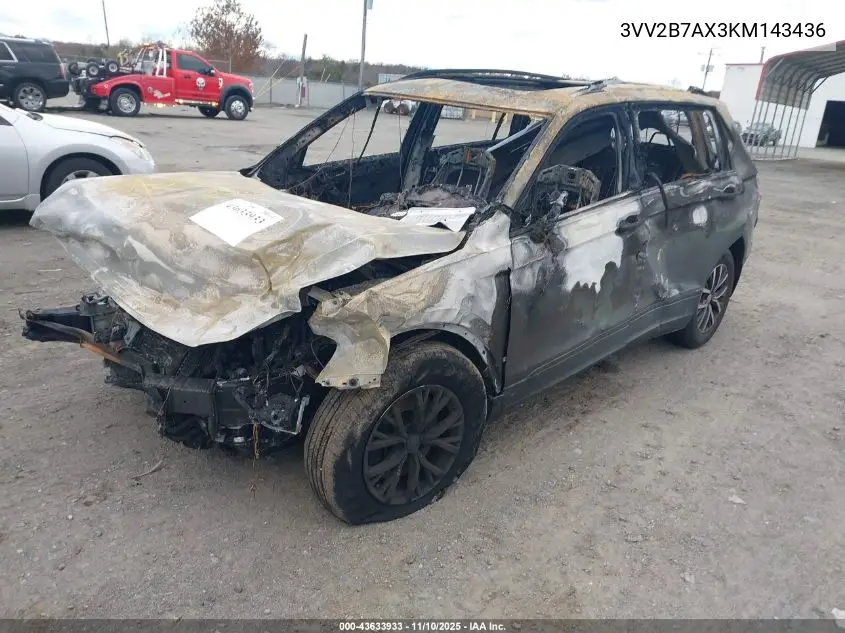 3VV2B7AX3KM143436 2019 Volkswagen Tiguan 2.0T Se/2.0T Sel/2.0T Sel R-Line/2.0T Sel R-Line Black