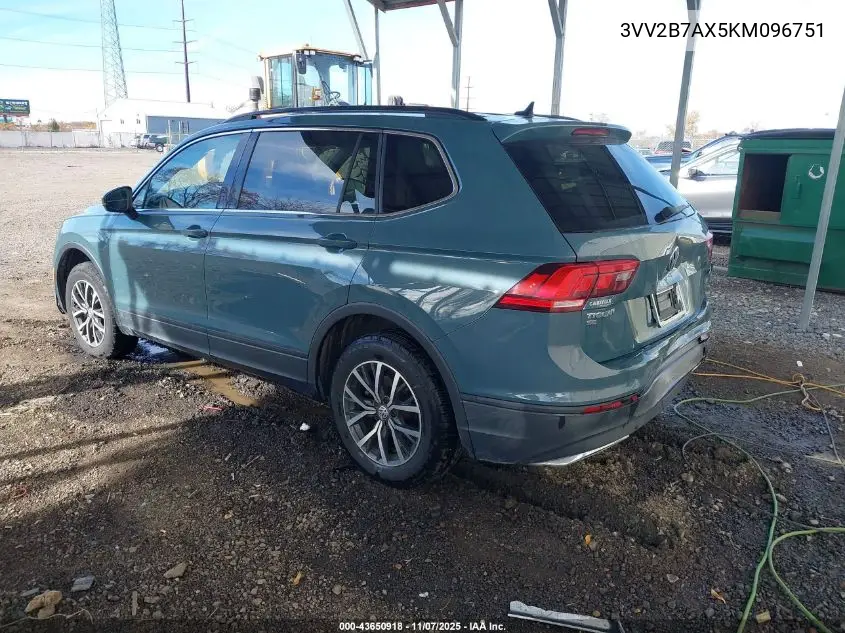 3VV2B7AX5KM096751 2019 Volkswagen Tiguan 2.0T Se/2.0T Sel/2.0T Sel R-Line/2.0T Sel R-Line Black
