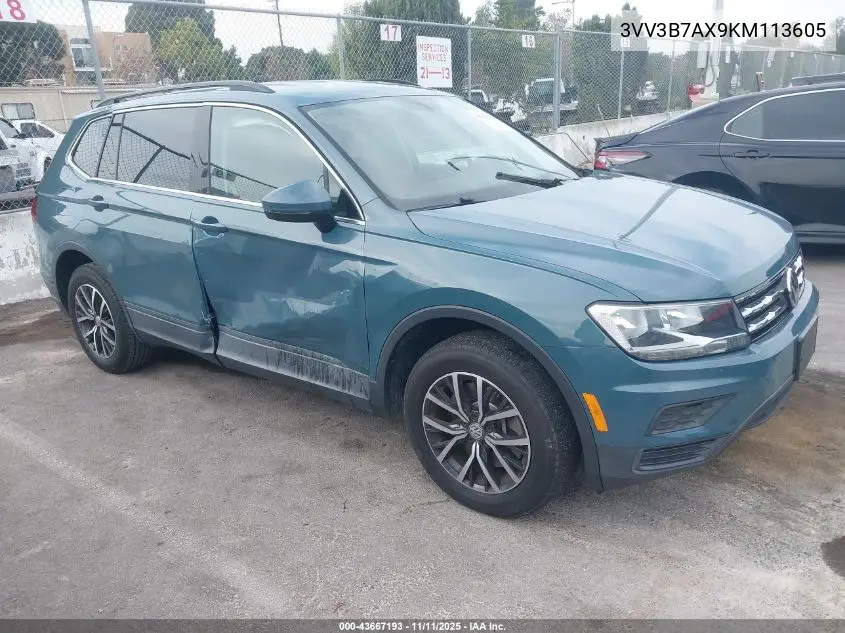 3VV3B7AX9KM113605 2019 Volkswagen Tiguan 2.0T Se/2.0T Sel/2.0T Sel R-Line/2.0T Sel R-Line Black