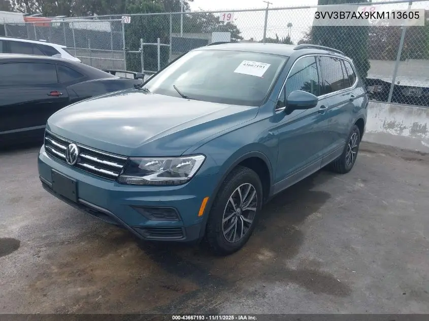 3VV3B7AX9KM113605 2019 Volkswagen Tiguan 2.0T Se/2.0T Sel/2.0T Sel R-Line/2.0T Sel R-Line Black
