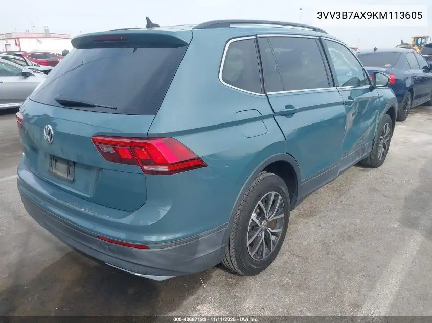 3VV3B7AX9KM113605 2019 Volkswagen Tiguan 2.0T Se/2.0T Sel/2.0T Sel R-Line/2.0T Sel R-Line Black