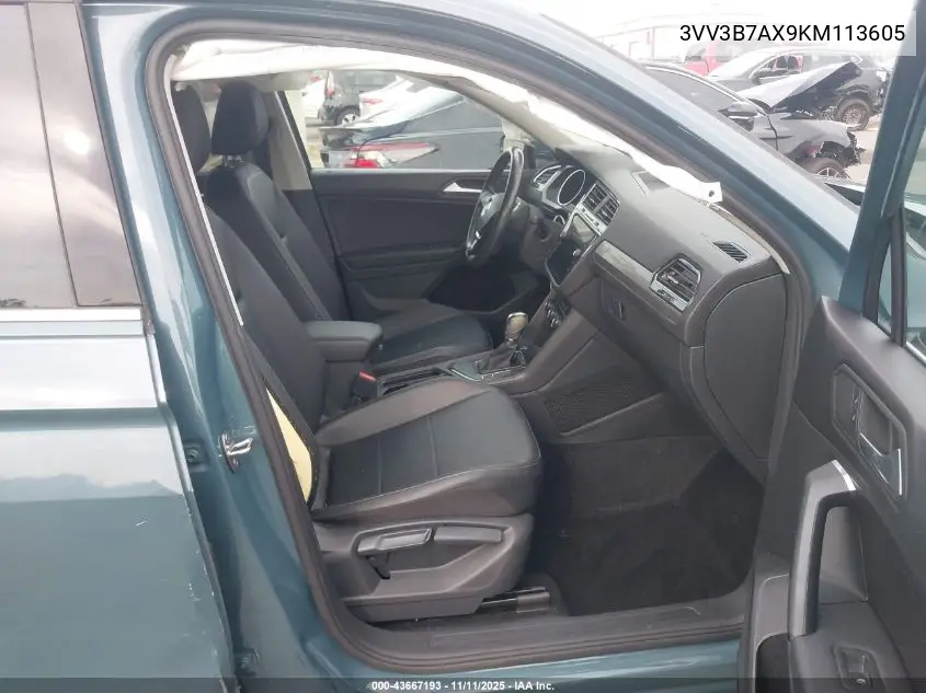 3VV3B7AX9KM113605 2019 Volkswagen Tiguan 2.0T Se/2.0T Sel/2.0T Sel R-Line/2.0T Sel R-Line Black