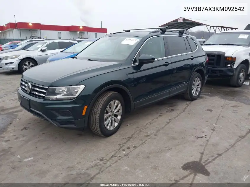 3VV3B7AX3KM092542 2019 Volkswagen Tiguan 2.0T Se/2.0T Sel/2.0T Sel R-Line/2.0T Sel R-Line Black