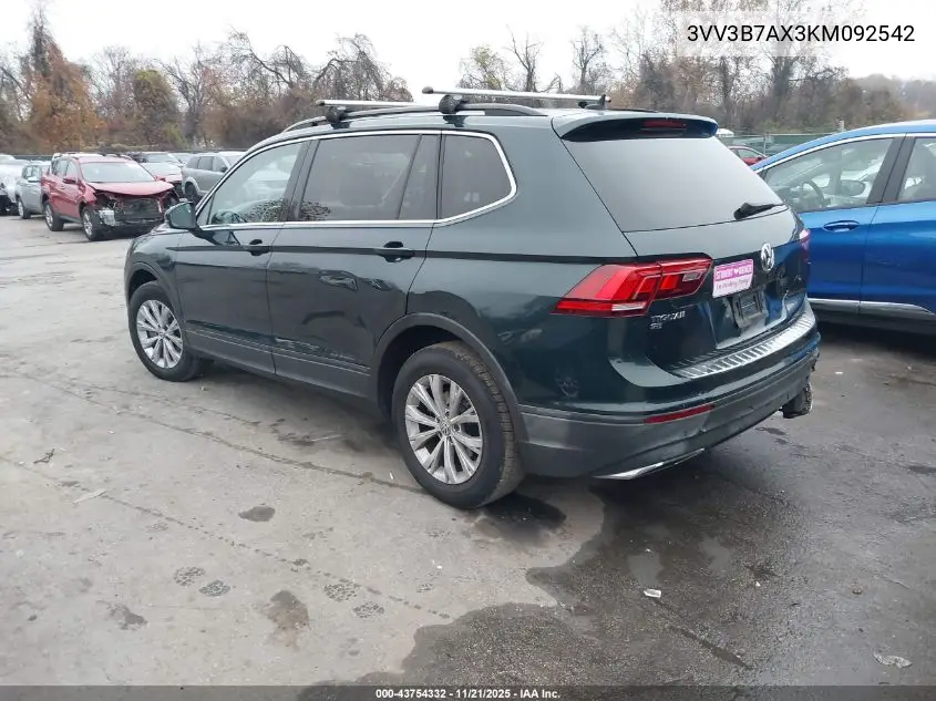 3VV3B7AX3KM092542 2019 Volkswagen Tiguan 2.0T Se/2.0T Sel/2.0T Sel R-Line/2.0T Sel R-Line Black