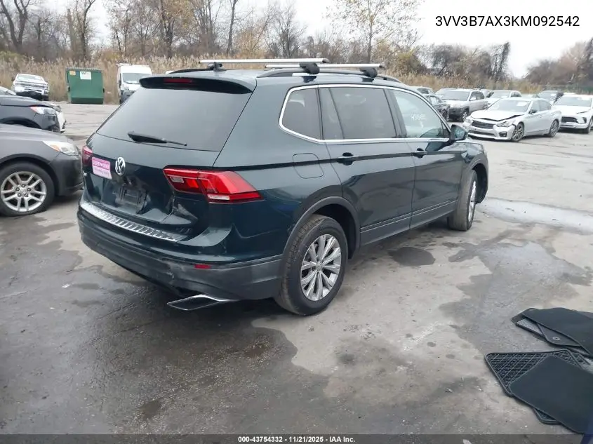 3VV3B7AX3KM092542 2019 Volkswagen Tiguan 2.0T Se/2.0T Sel/2.0T Sel R-Line/2.0T Sel R-Line Black