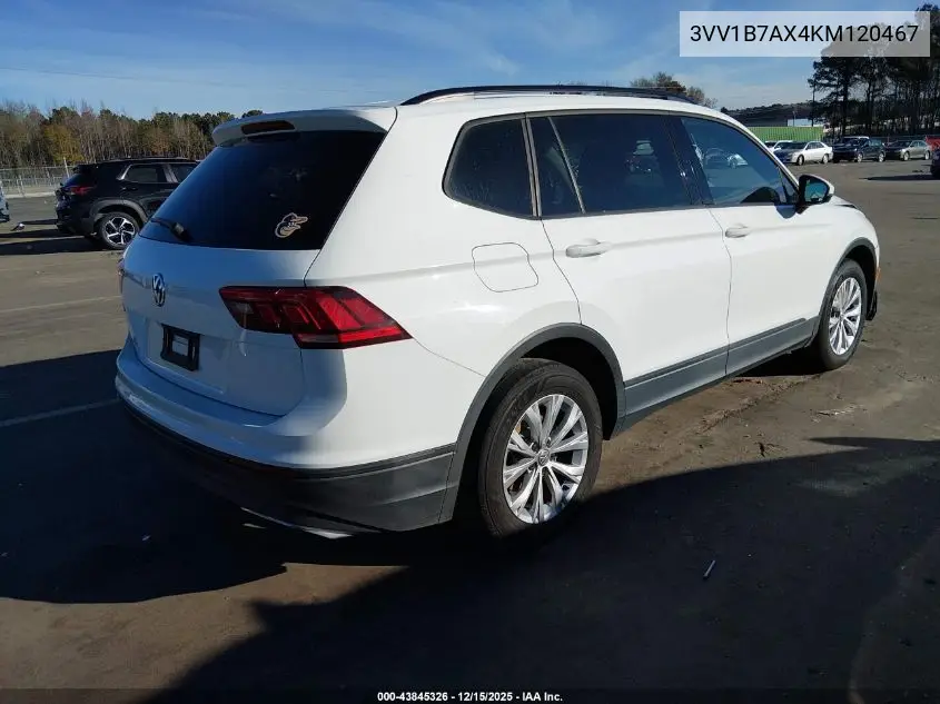 3VV1B7AX4KM120467 2019 Volkswagen Tiguan 2.0T S