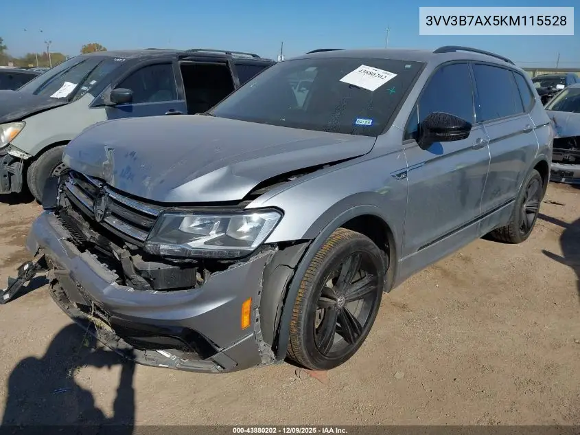 3VV3B7AX5KM115528 2019 Volkswagen Tiguan 2.0T Se/2.0T Sel/2.0T Sel R-Line/2.0T Sel R-Line Black