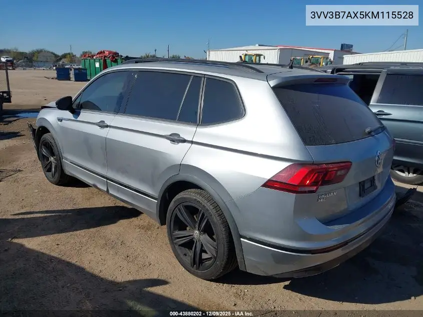 3VV3B7AX5KM115528 2019 Volkswagen Tiguan 2.0T Se/2.0T Sel/2.0T Sel R-Line/2.0T Sel R-Line Black