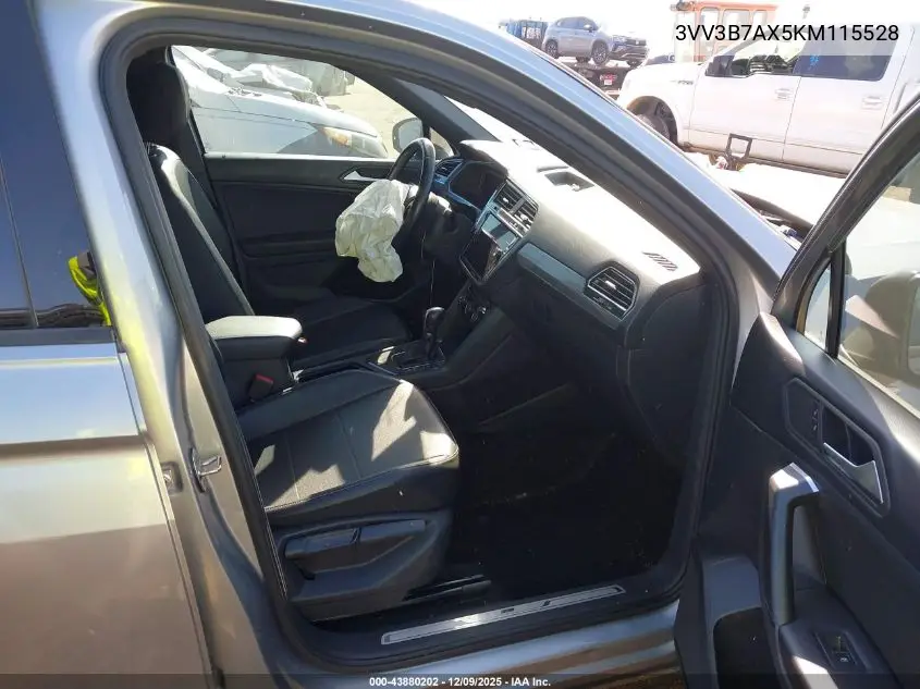 3VV3B7AX5KM115528 2019 Volkswagen Tiguan 2.0T Se/2.0T Sel/2.0T Sel R-Line/2.0T Sel R-Line Black
