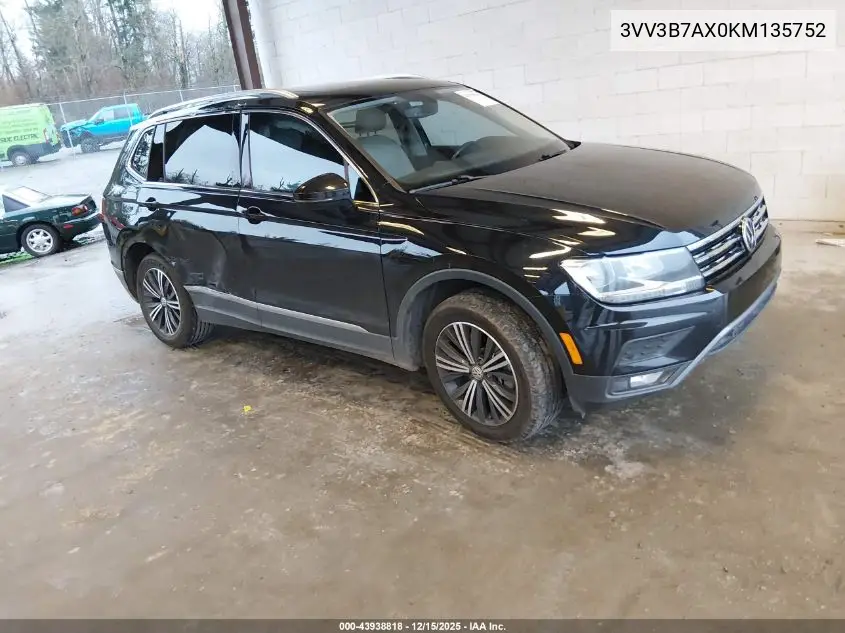 3VV3B7AX0KM135752 2019 Volkswagen Tiguan 2.0T Se/2.0T Sel/2.0T Sel R-Line/2.0T Sel R-Line Black