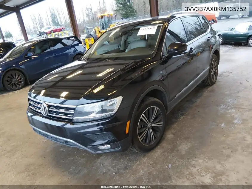 3VV3B7AX0KM135752 2019 Volkswagen Tiguan 2.0T Se/2.0T Sel/2.0T Sel R-Line/2.0T Sel R-Line Black