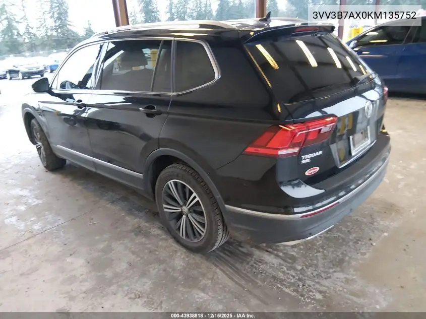 3VV3B7AX0KM135752 2019 Volkswagen Tiguan 2.0T Se/2.0T Sel/2.0T Sel R-Line/2.0T Sel R-Line Black