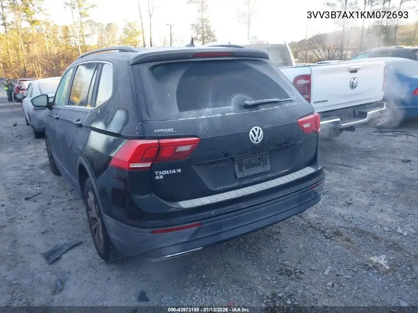3VV3B7AX1KM072693 2019 Volkswagen Tiguan 2.0T Se/2.0T Sel/2.0T Sel R-Line/2.0T Sel R-Line Black