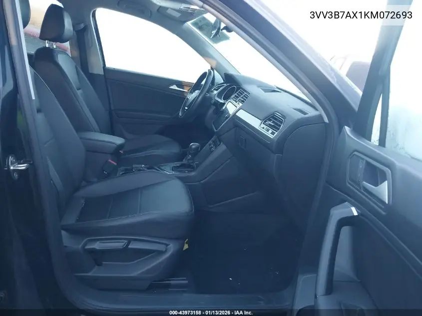 3VV3B7AX1KM072693 2019 Volkswagen Tiguan 2.0T Se/2.0T Sel/2.0T Sel R-Line/2.0T Sel R-Line Black