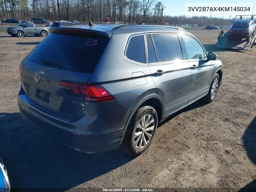 3VV2B7AX4KM145034 2019 Volkswagen Tiguan 2.0T Se/2.0T Sel/2.0T Sel R-Line/2.0T Sel R-Line Black