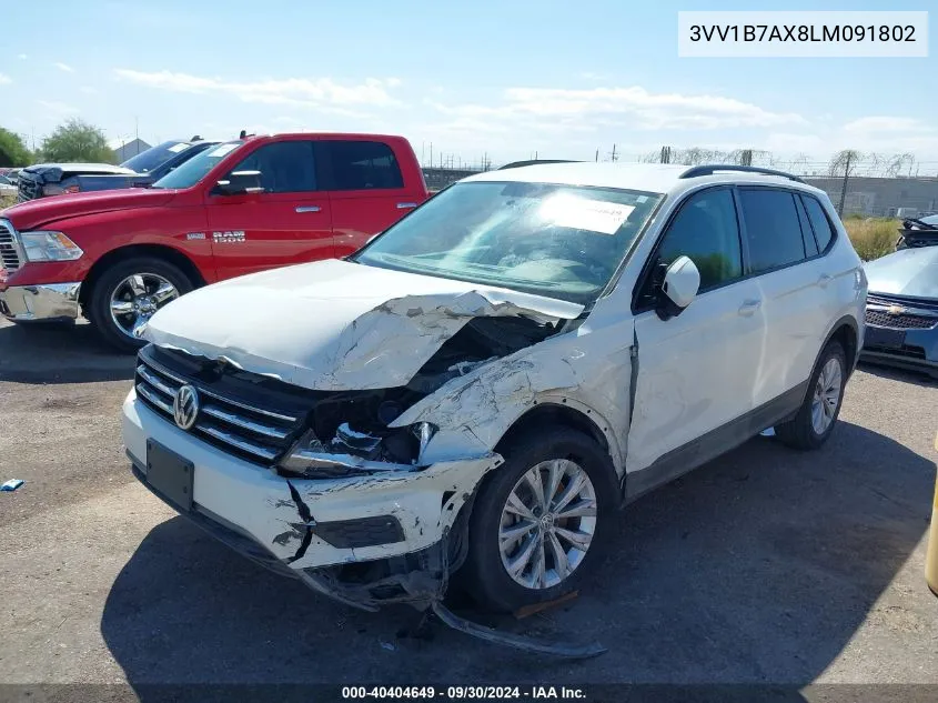 3VV1B7AX8LM091802 2020 Volkswagen Tiguan 2.0T S